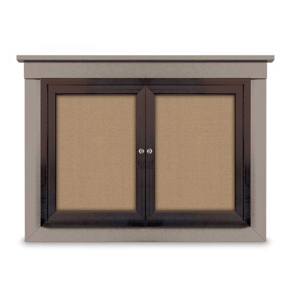 36"x36" 1-Door Enclosed Letterboard, Black Felt/Lt Oak